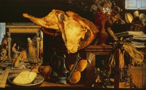 Vanitas-Stillleben (Christus mit Maria und Martha), 1552 (Tafel)